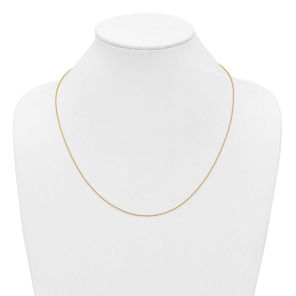 1/20 14K Gold Filled 1mm Hollow Bead Chain Adj. Necklace, 22 Inch - Picture 3 of 7